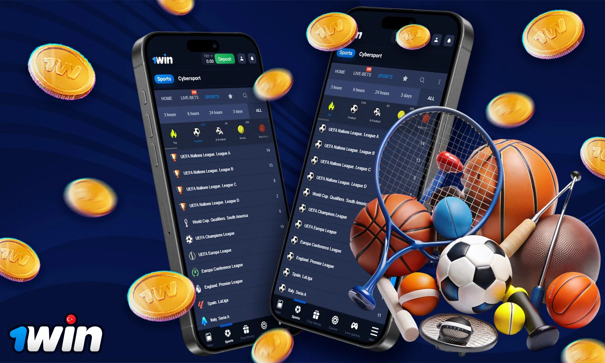 What betting options are available on the 1win app?