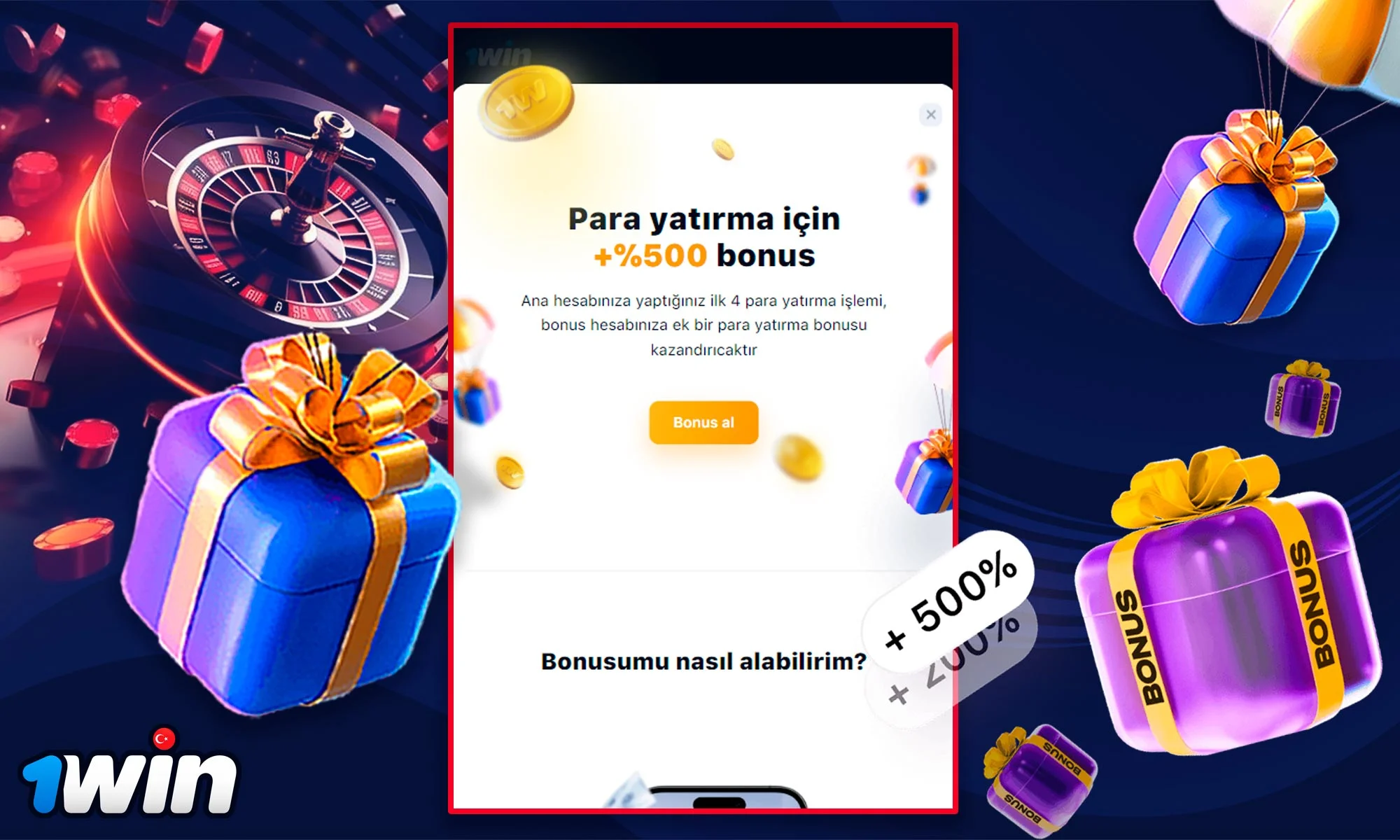 1Win'de hoşgeldin bonusunun nasıl alınacağı hakkında bilgi?