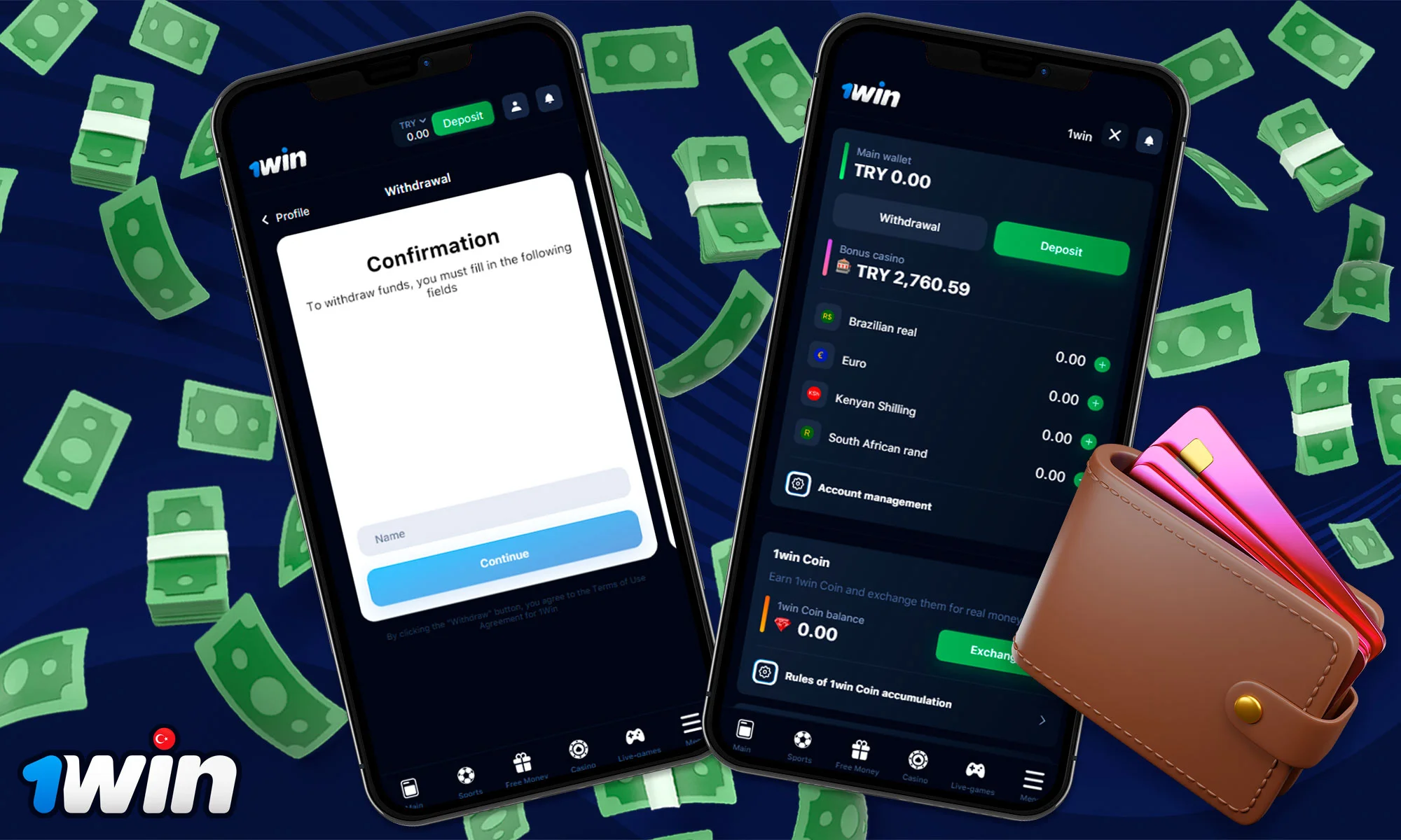 Information on how to withdraw money via the 1win app