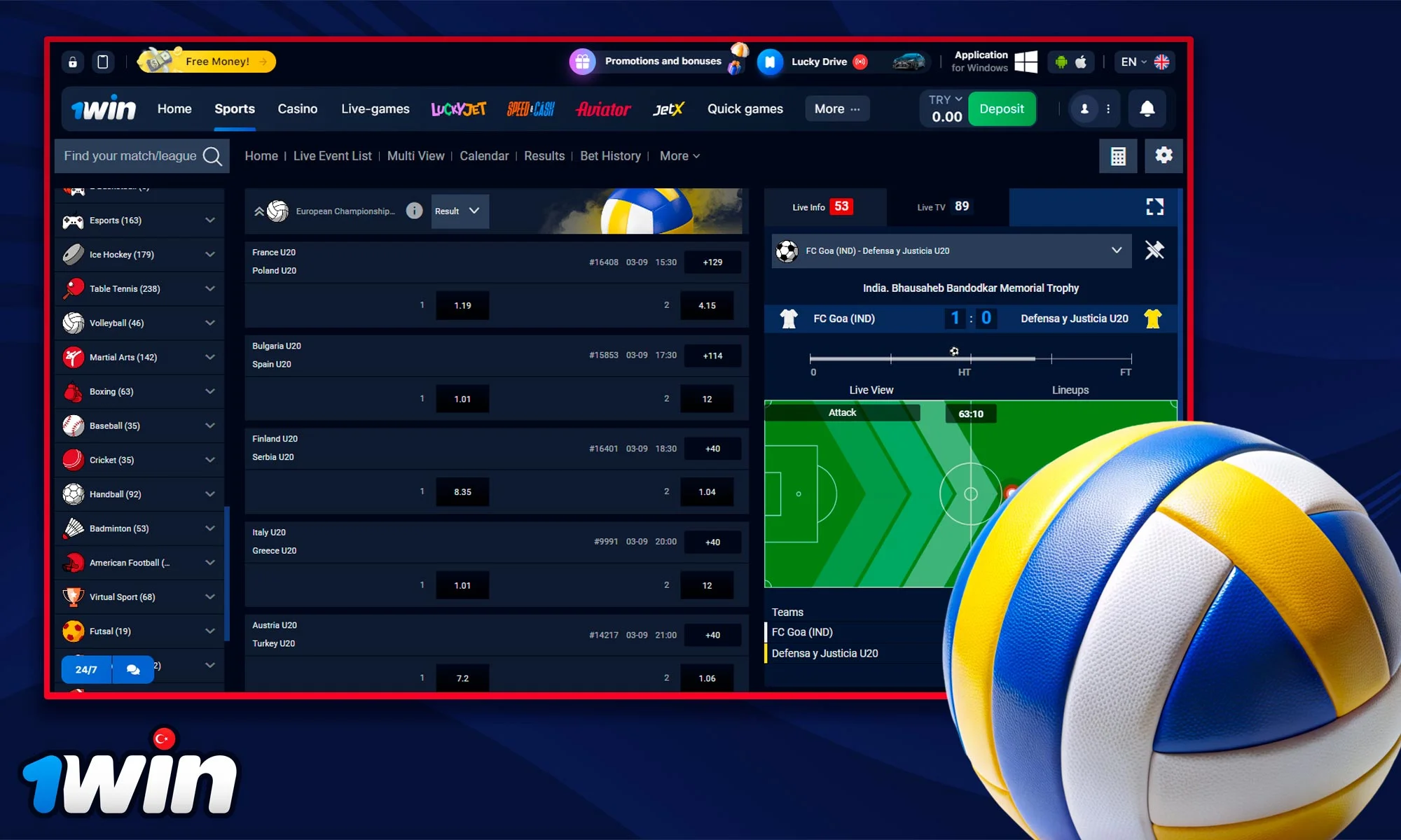 Information about betting on Volleyball Betting at 1Win